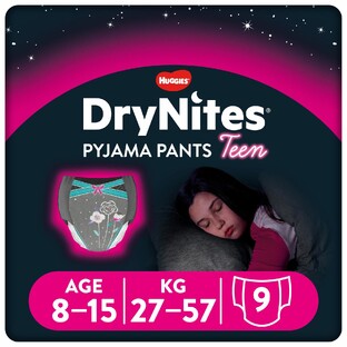 Huggies DryNites Girls Tiener Maat L (27-57kg) 9ST