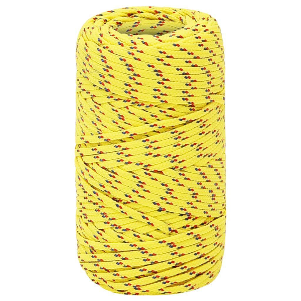 vidaXL Zeiltouw, Geel, 2 mm, 25 m, Polypropyleen