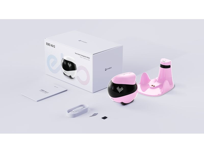ENABOT Ebo Air 2 2k Cam Pink Mobile Überwachungskamera mit AI Smart Tracking Technologie und Nachtsicht