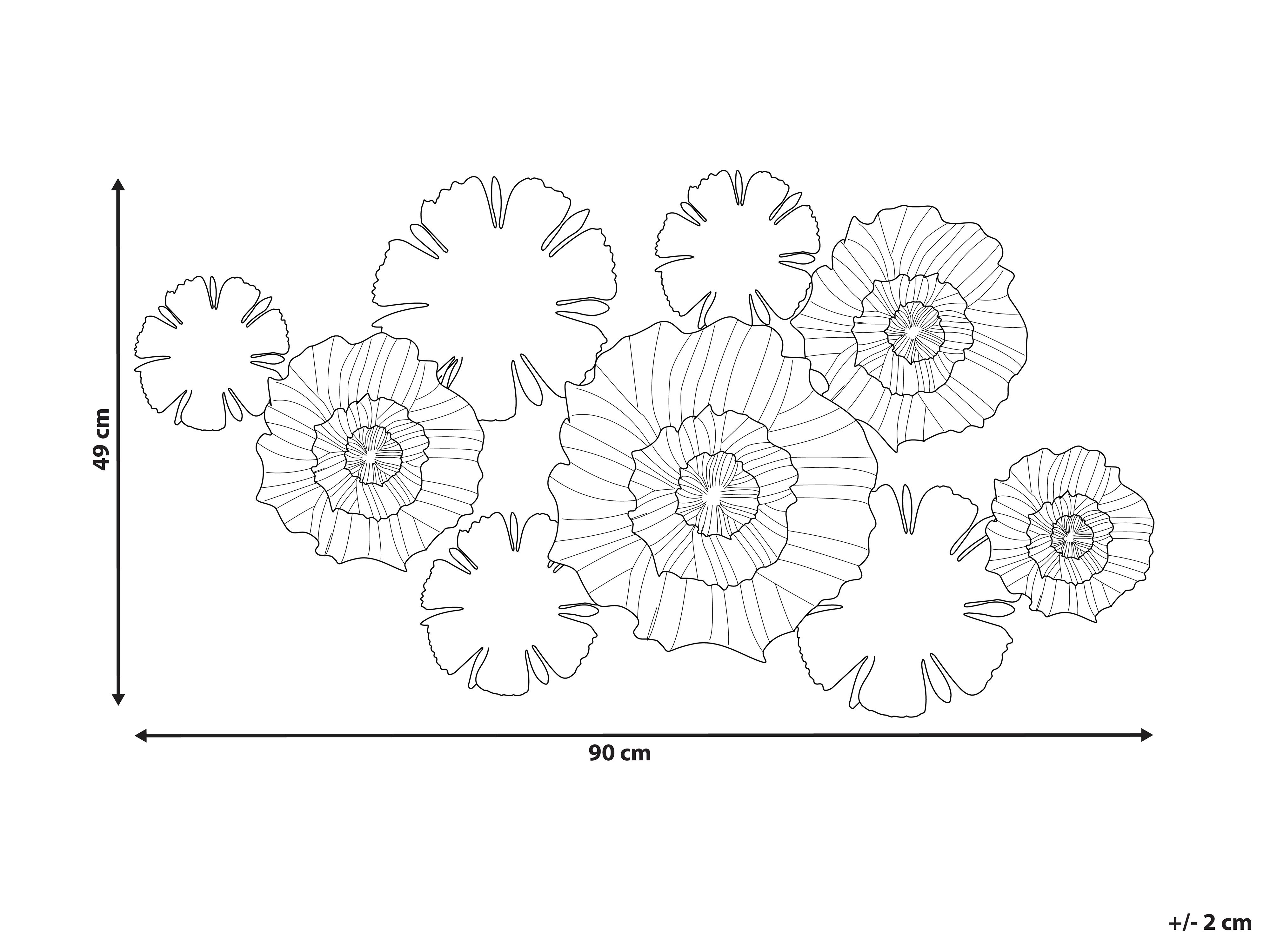 Wanddecoratie Bloem POTASSIUM Metaal 49 cm Grijs