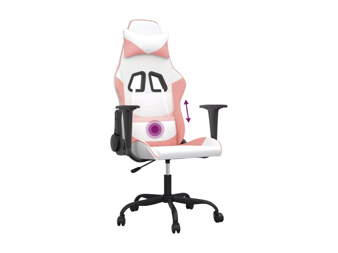 Chaise de jeu de massage Blanc et rose Similicuir