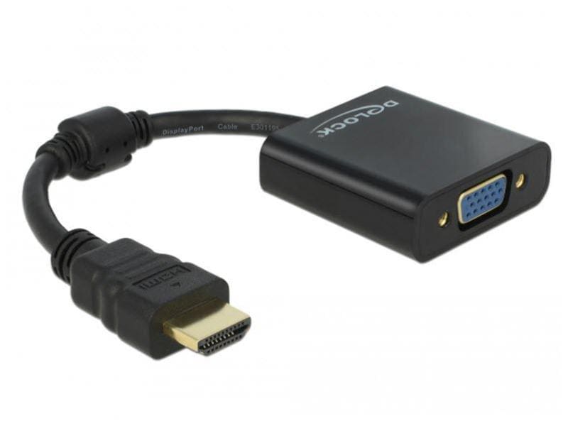 Delock Adapterkabel HDMI - VGA Schwarz Adapter HDMI-A Stecker