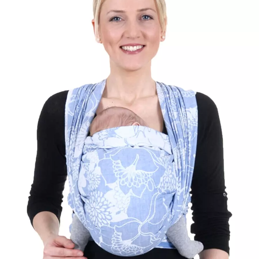 Hoppediz Babytragetuch Gewebtes Tragetuch Florenz blau