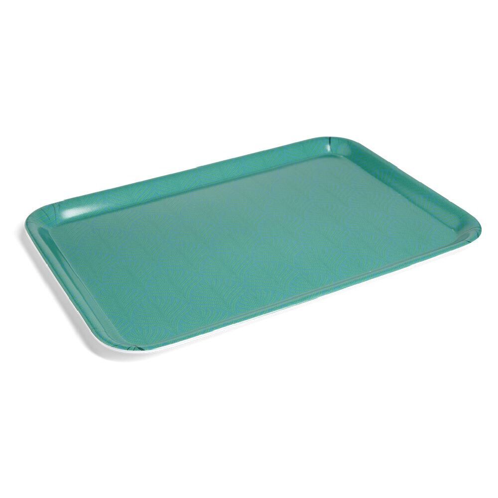 Plateau mélaminé vert uni 45,2x31,4xH2cm