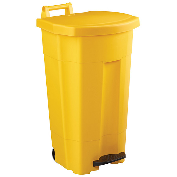ROSSIGNOL Poubelle mobile à pédale - 90 L - boogy - jaune / jaune