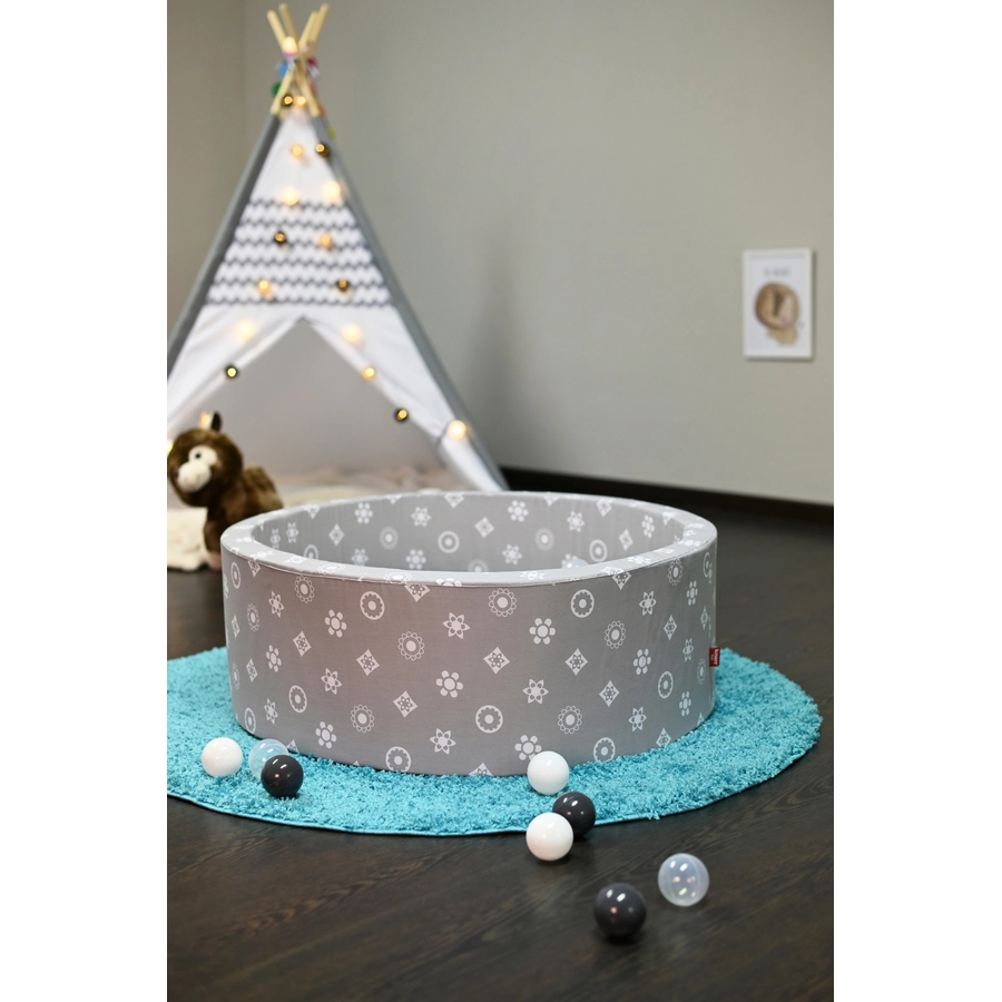 knorr toys® Bällebad soft - Royal grey - 300 balls greywhitetransparent grau