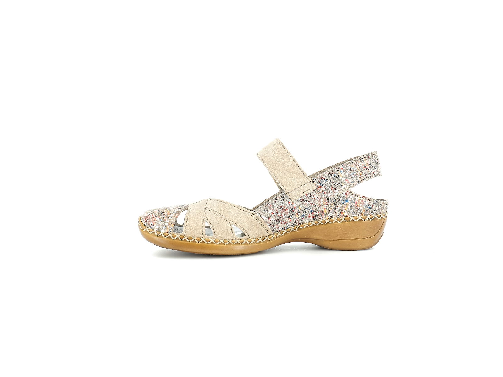 Rieker-41352 Matières combinées Multi Beige