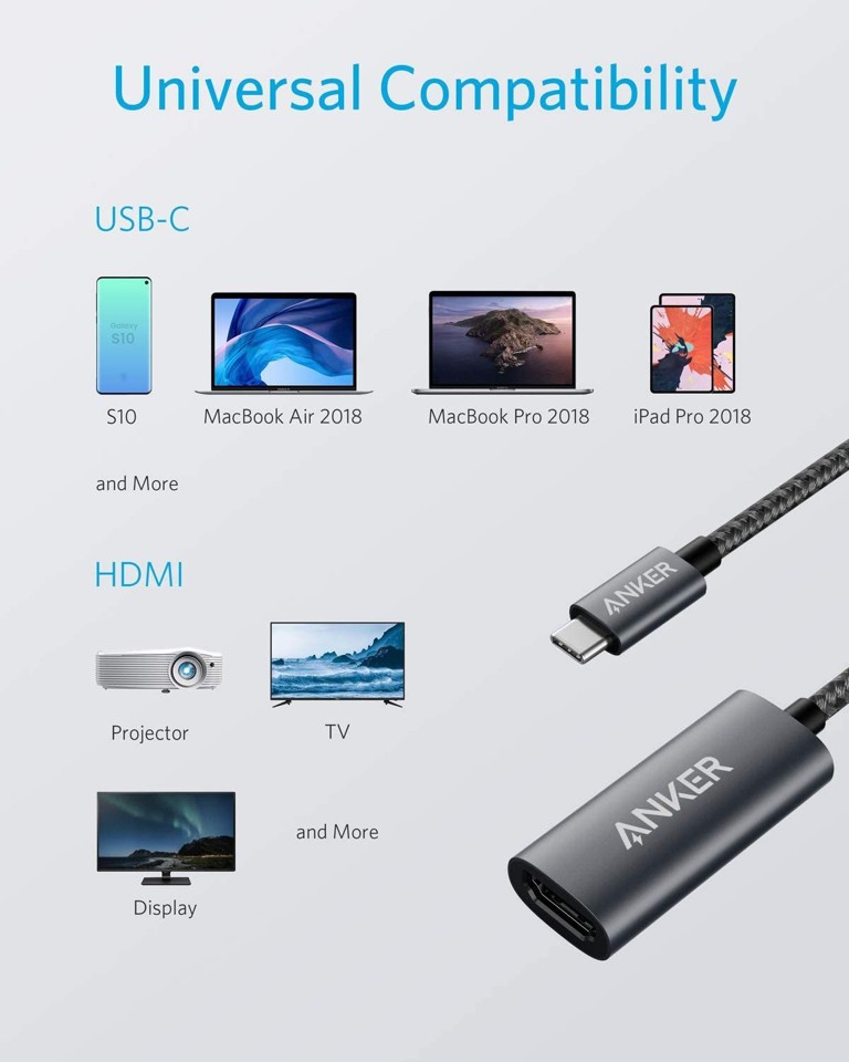 Anker - USB-C til HDMI - Grå