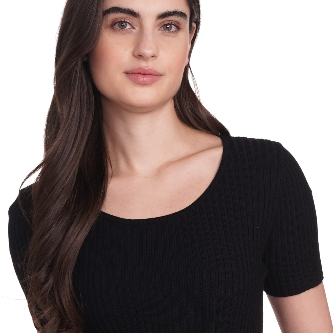 Gina Damen T-Shirt mit Rundhalsausschnitt schwarz