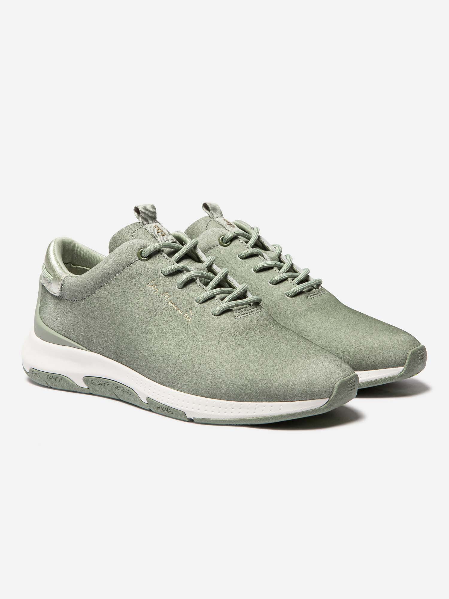 Baskets Femme Confort Cuir Vert