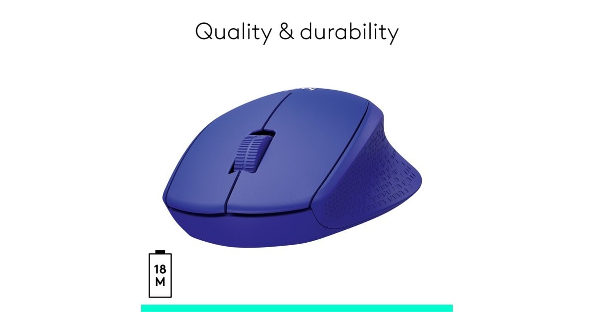 LogitechM330 SILENT PLUS muis  (Blauw, 1000 dpi)