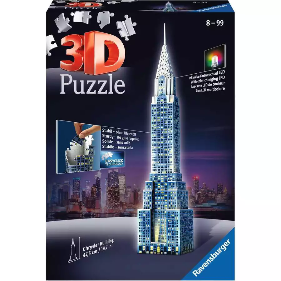 Ravensburger Chrysler Building bei Nacht bunt