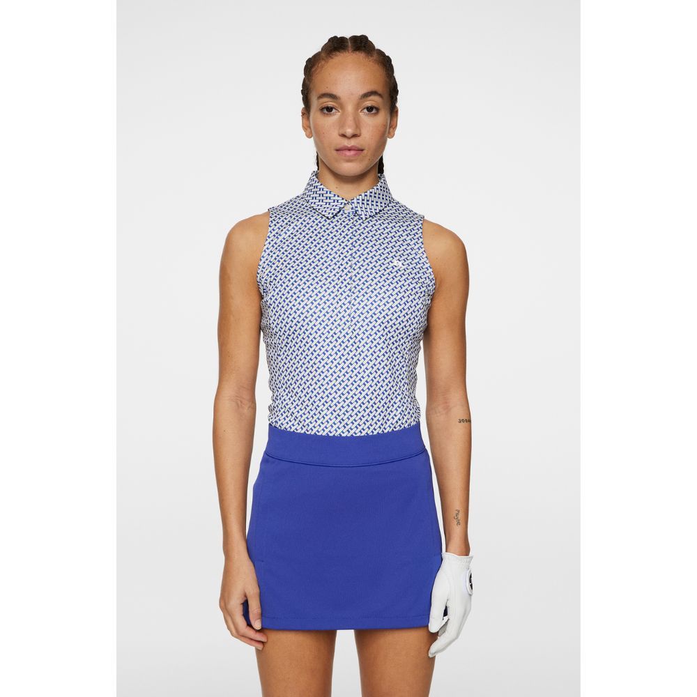 Dena Print Sleeveless Pique Dame Moonbeam