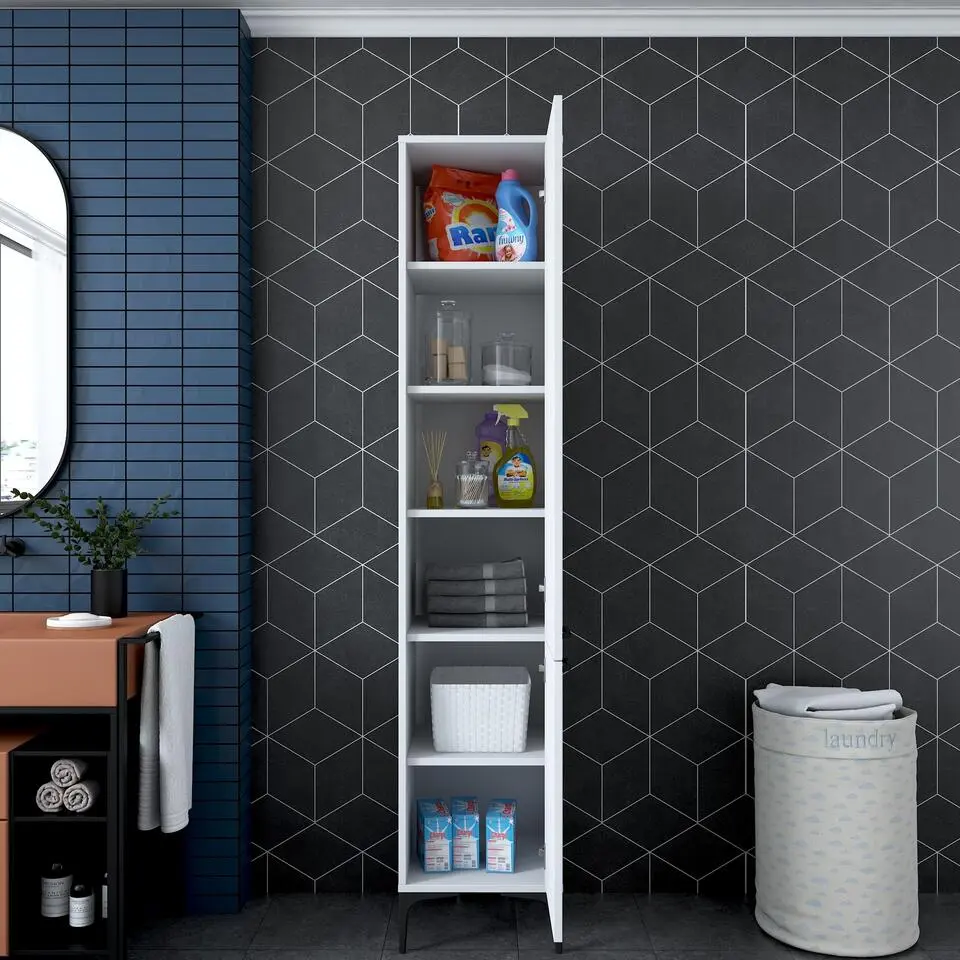 Emob Multifunctionele kast Woody Fashion - 40 x 40 x 199 cm - Wit