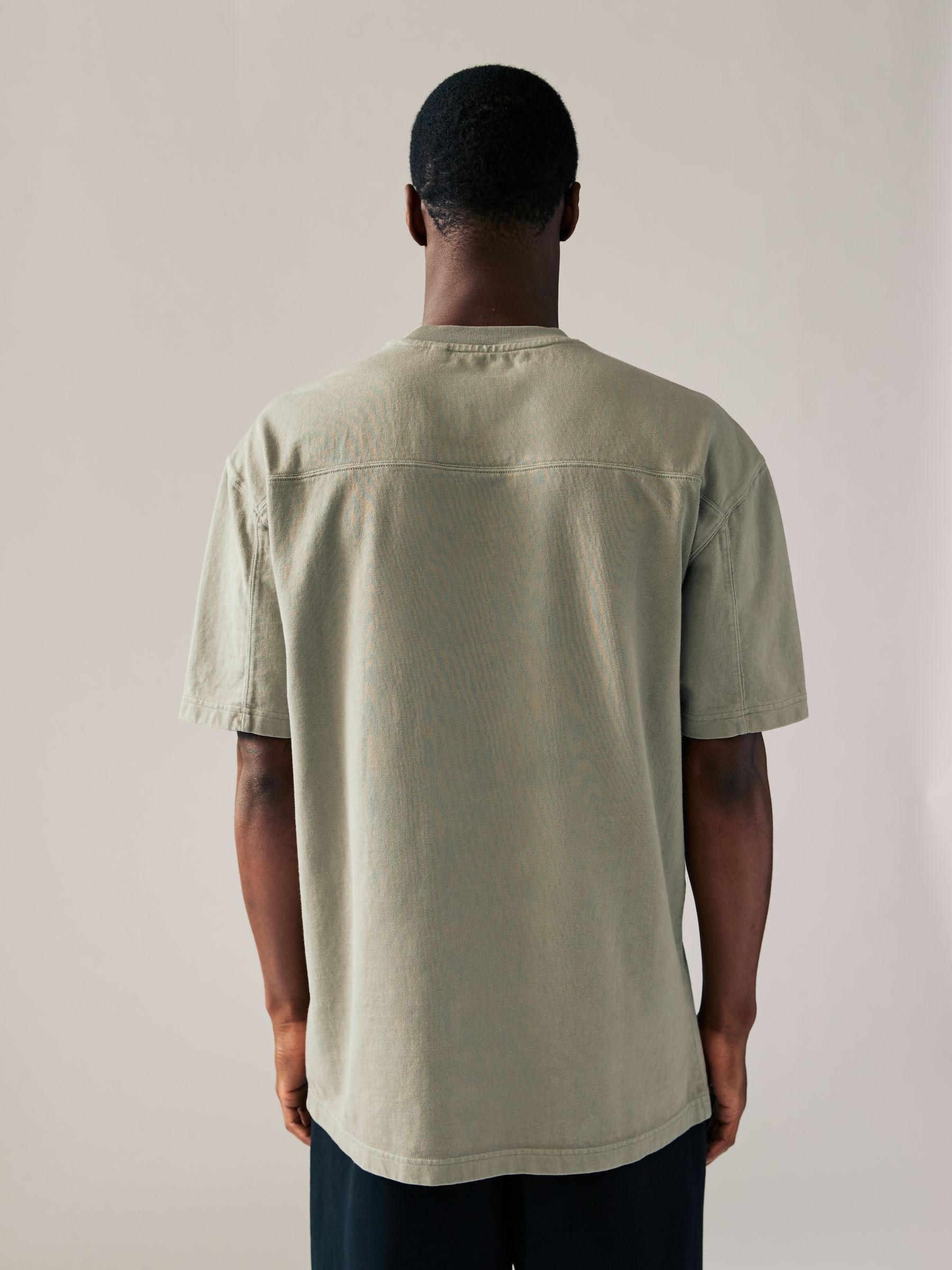 Antracietgrijs/Groen/Ecru geverfd - Relaxed fit - Verpakking van 3 T-shirts van zware stof