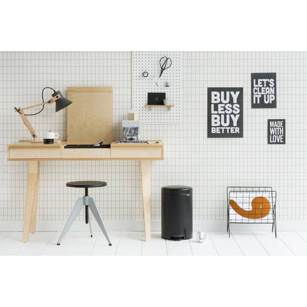 Brabantia newIcon pedaalemmer 12 liter met kunststof binnenemmer - Matt Black