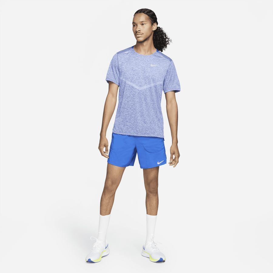 Nike T-shirt Running Dri-FIT Rise 365 - Bleu/Argenté