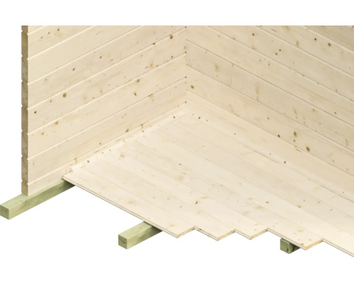 SKAN HOLZ Narvik 1 blokhut met vloer 340 x 350 cm naturel