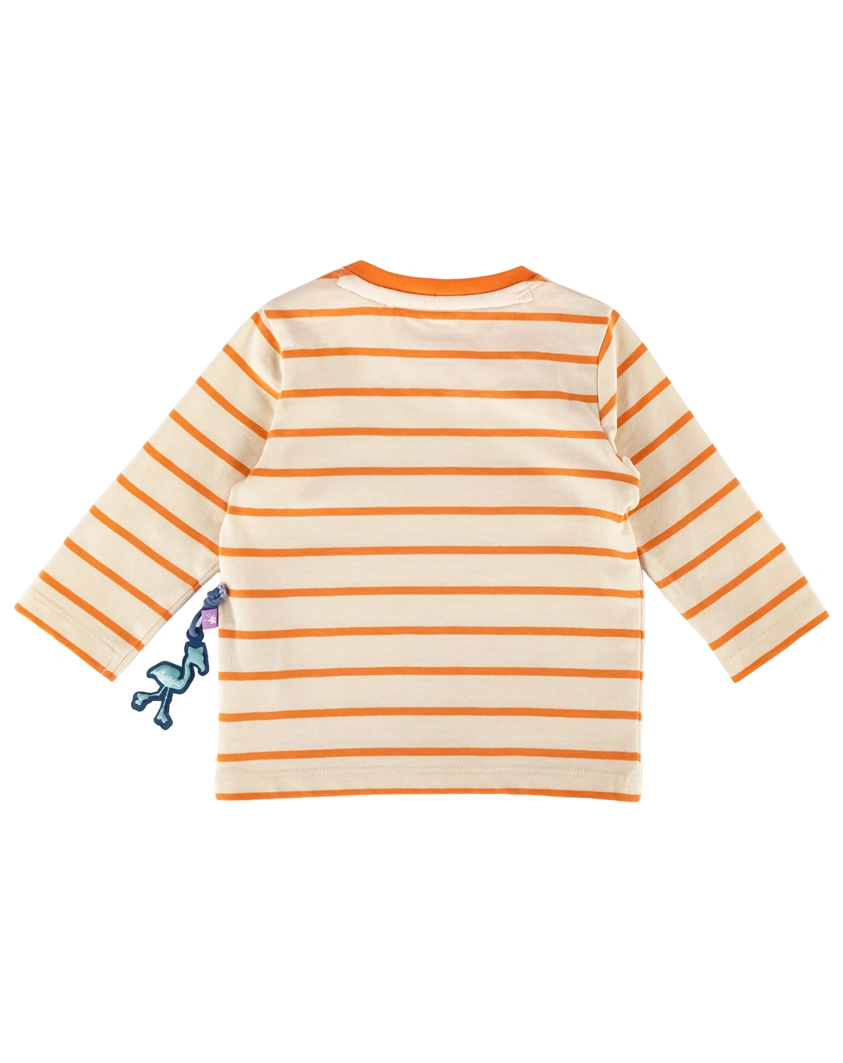 Langarmshirt B - SKATING FLAMINGO gestreift in orange