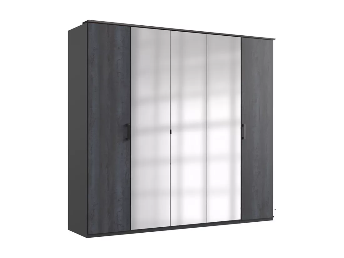 Chambre à coucher complète adulte (lit 180 x 200cm + 2 chevets + armoire + commode)