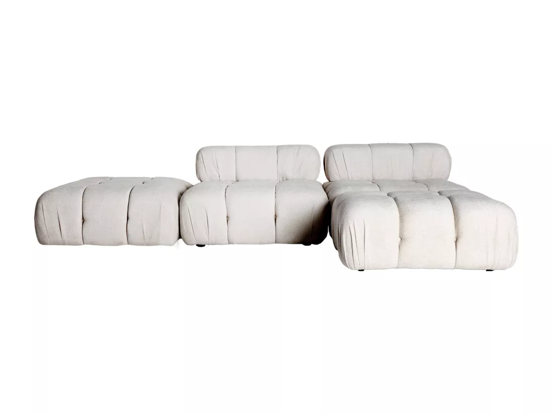 Repose- pied en polyester blanc cassé en 93x54x40 cm