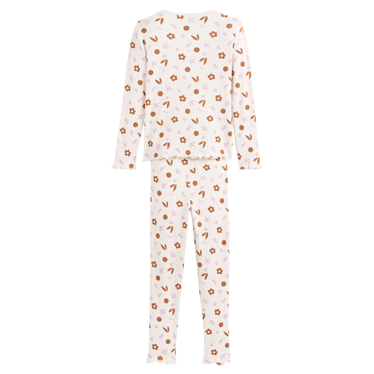 COLEÇÕES LA REDOUTE<br>Pijama de malha canelada com estampa floral