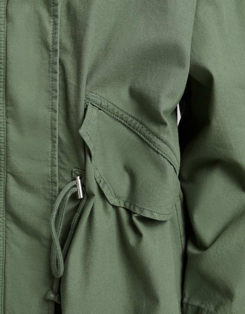Parka de algodão com capuz