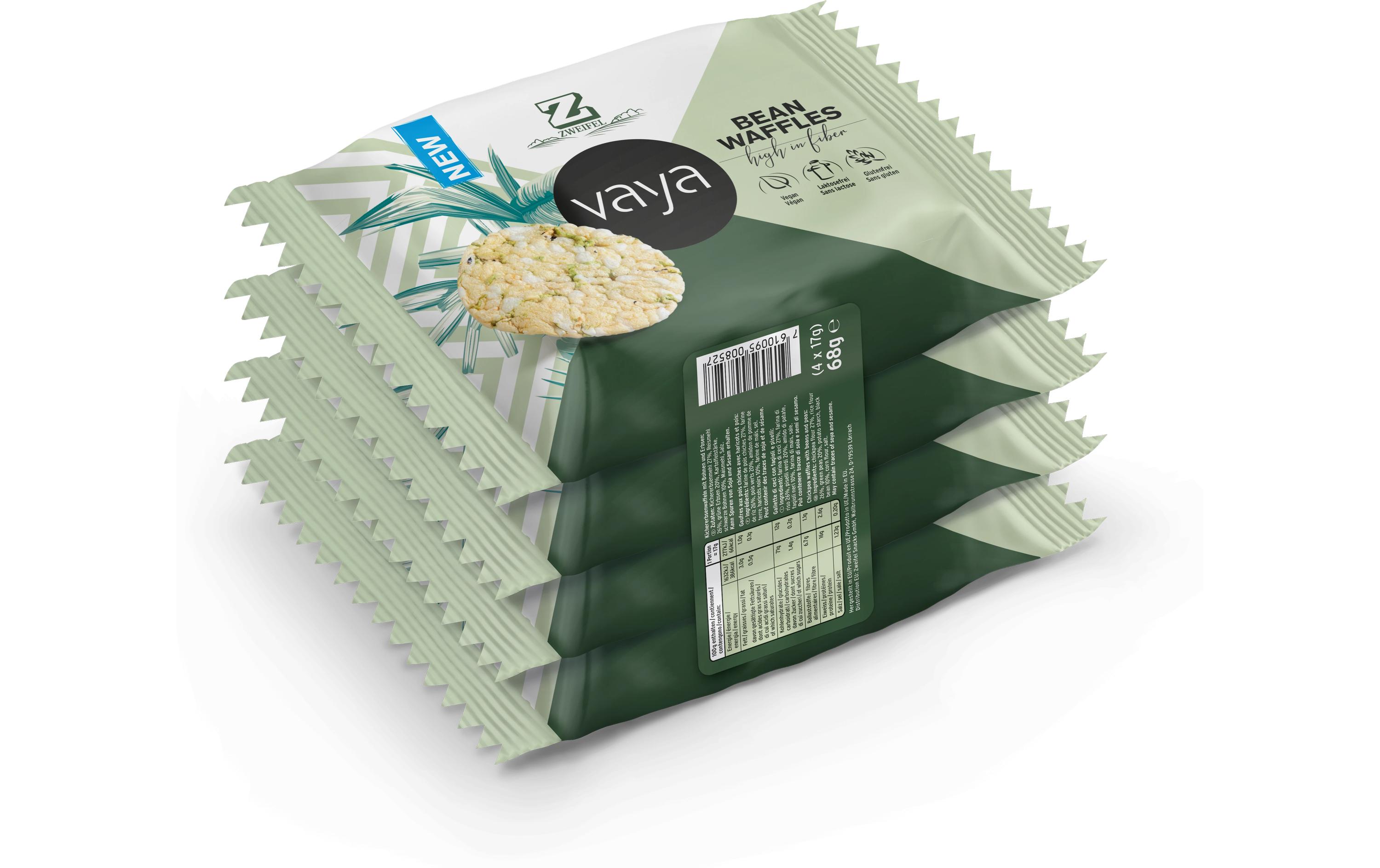 Vaya Bean Waffles 4 x 17 gHochwertige Waffeln auf Basis von Kichererbsenmehl