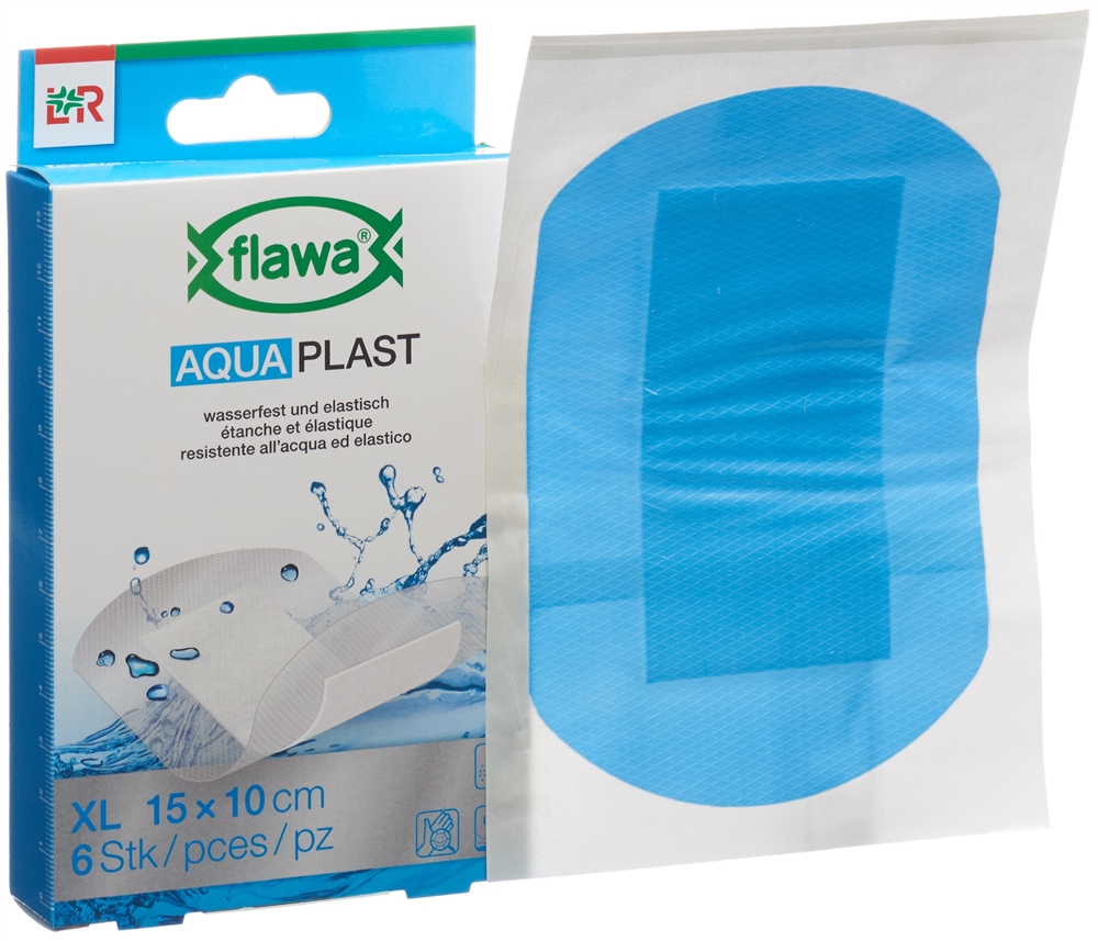 FLAWA Aqua Plast Pflasterstrips 10x15cm wasserfest 6 Stk