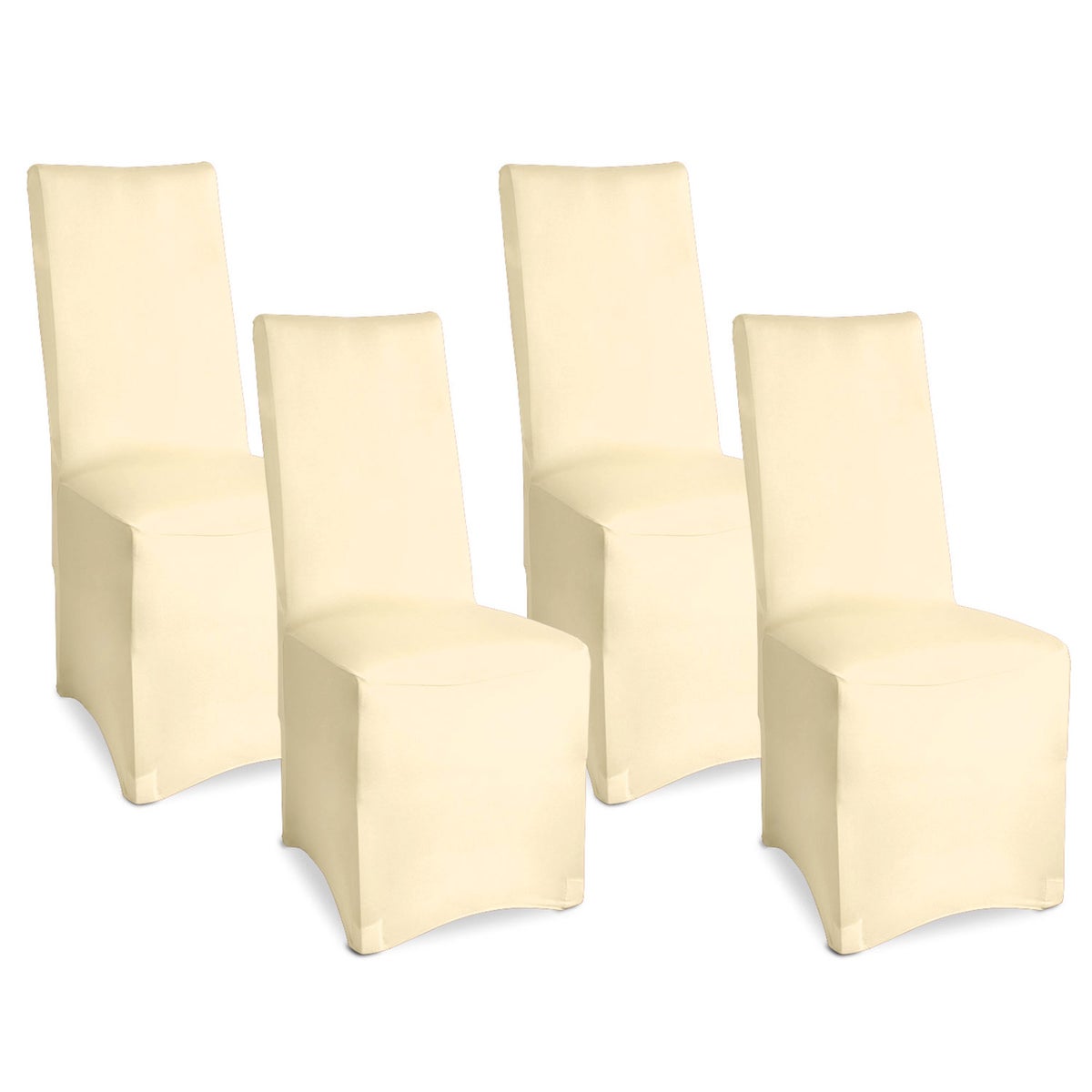 Beautissu Leona stoelhoes 95x45cm ecru stretch banket (set van 4)