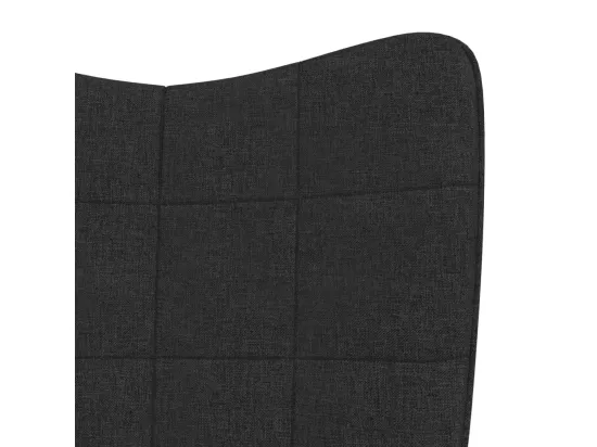 Chaise à bascule avec tabouret Noir Tissu