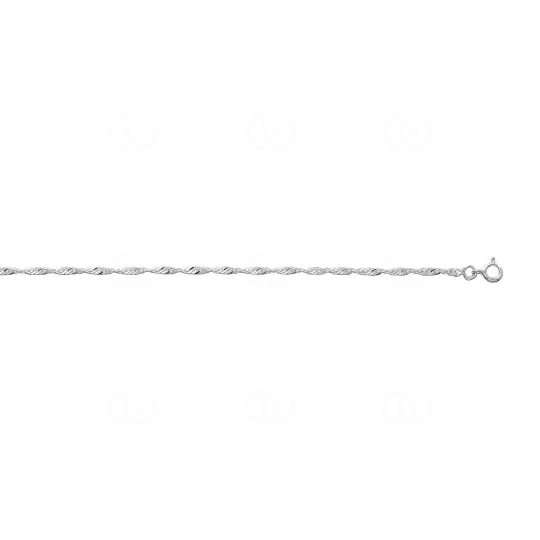 Fusskette Singapur 925 Silber rhodiniert 26cm