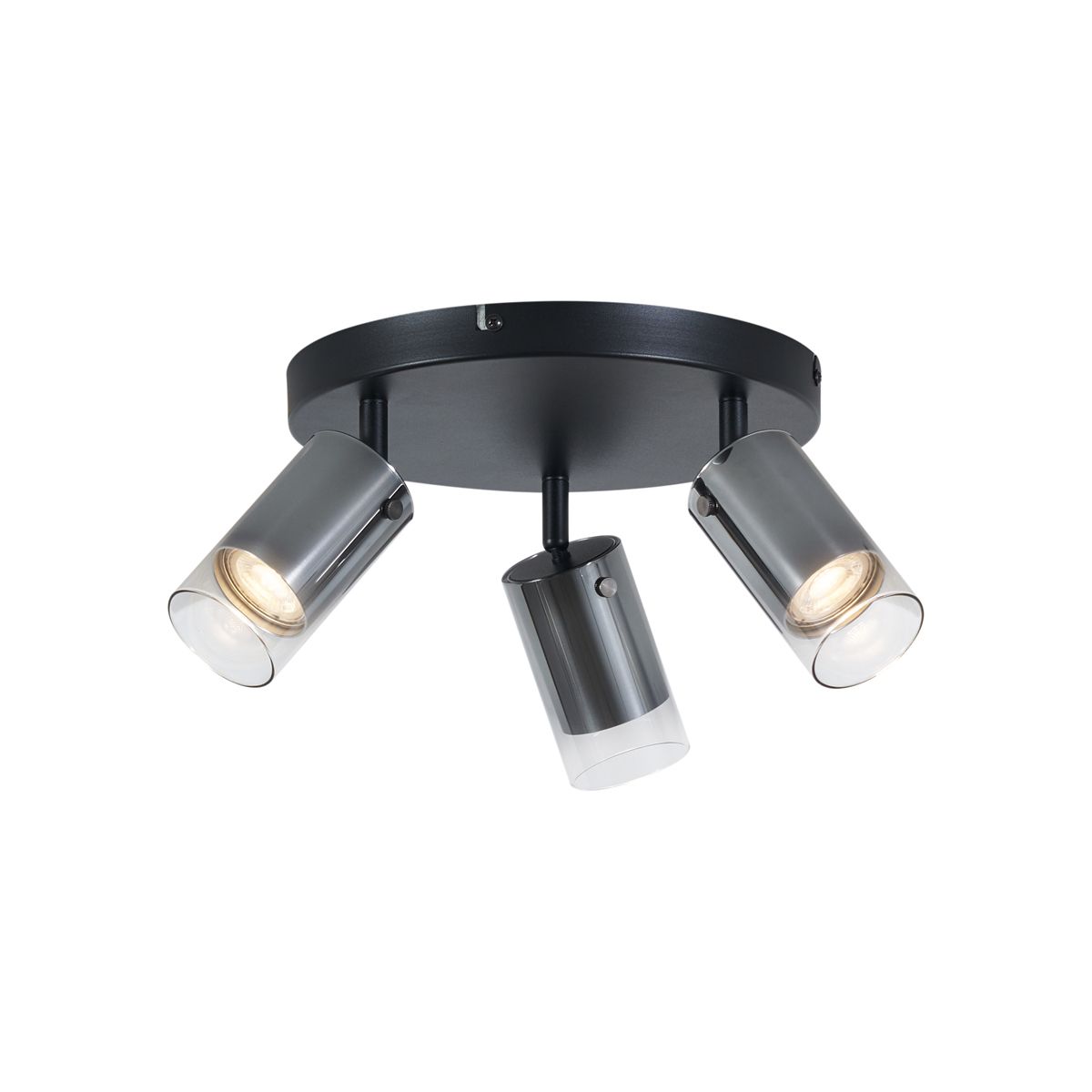 Plafondspot gunmetal rond 3-lichts draai- en verstelbaar - Drain