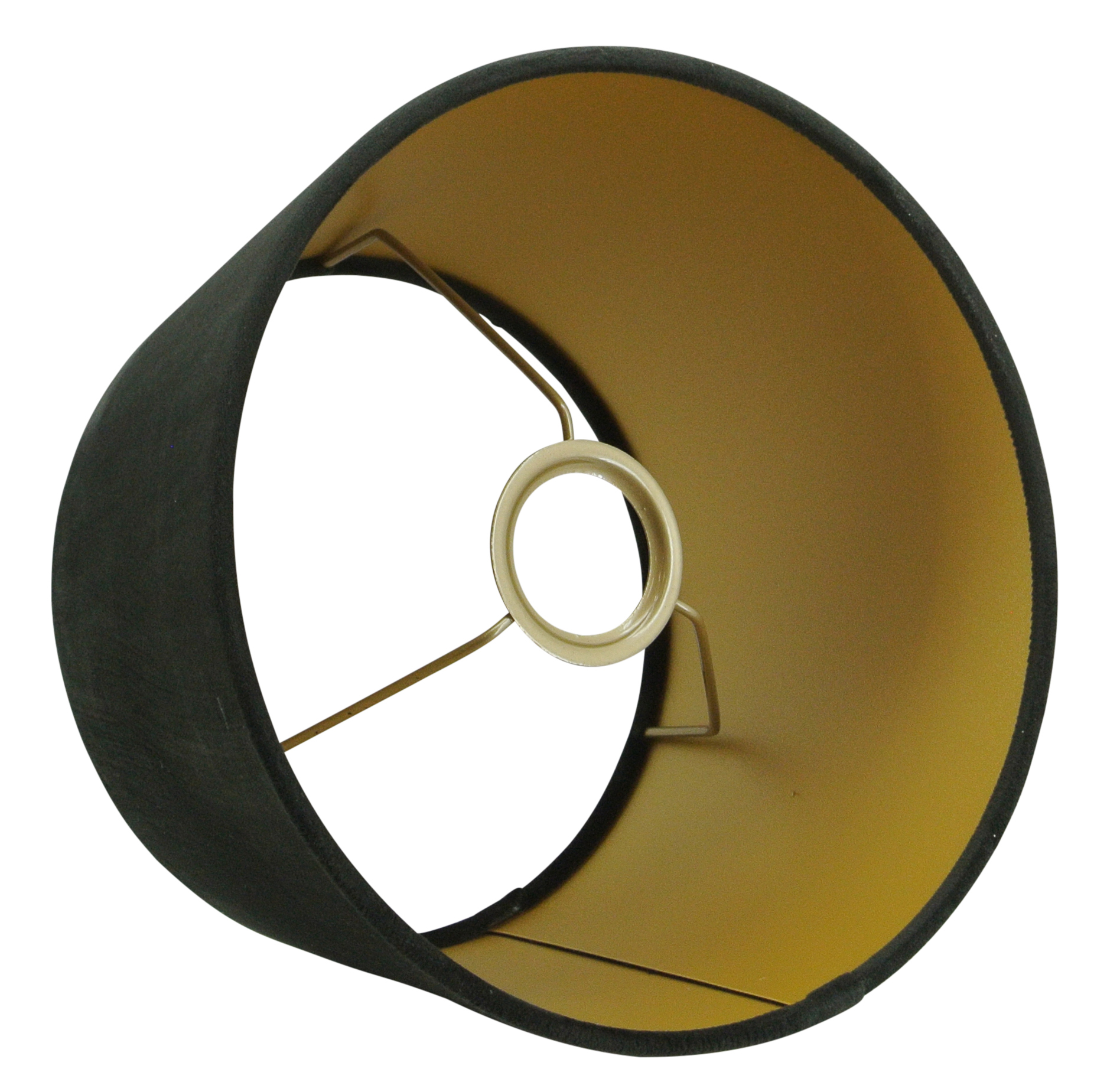 Staande lampenkap San Remo velours Velours zwart op goud 25x19x14cm