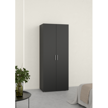 Kledingkast Pisa 2 deurs zwart 200x79x50 cm