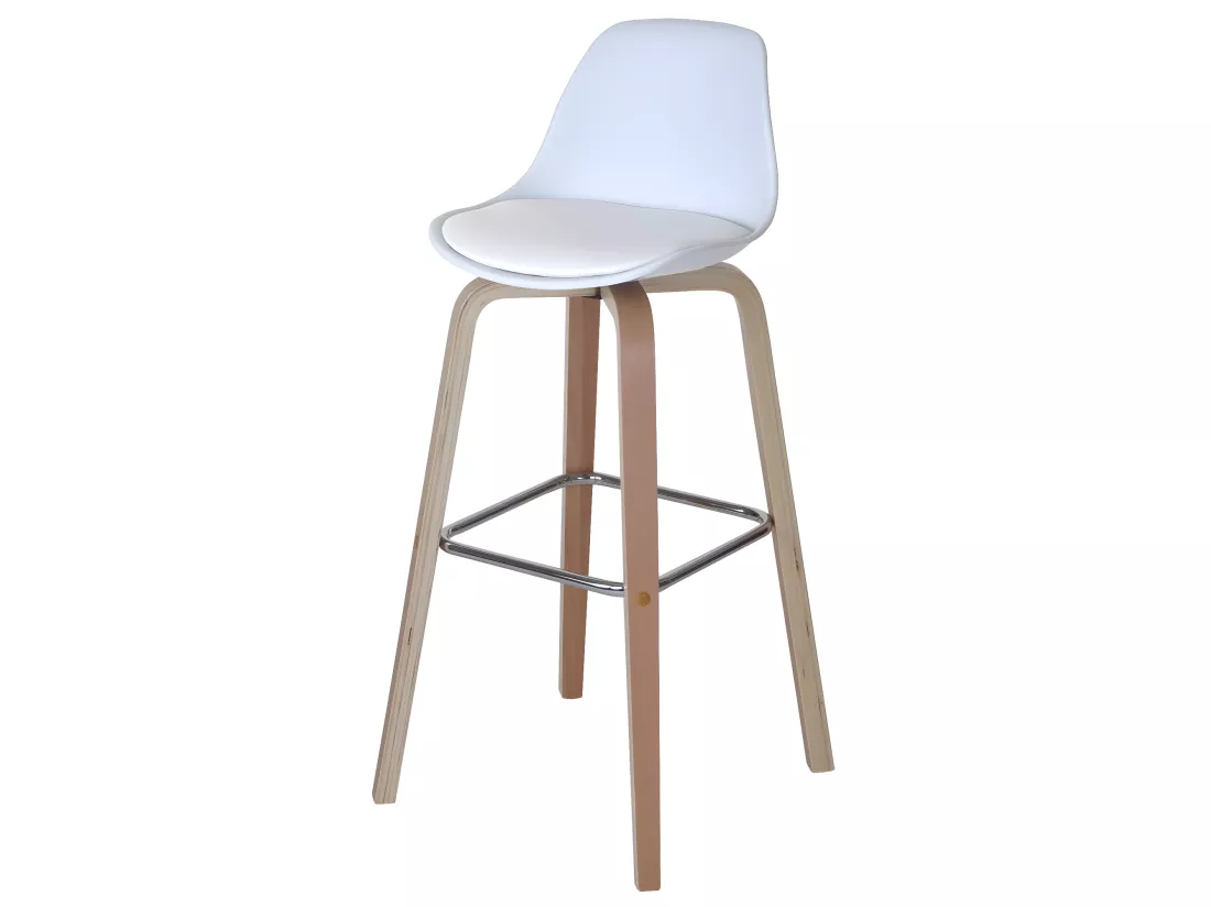 Lot de 2 chaises bois blanche 44 x 45 x 97 cm 04_0000110