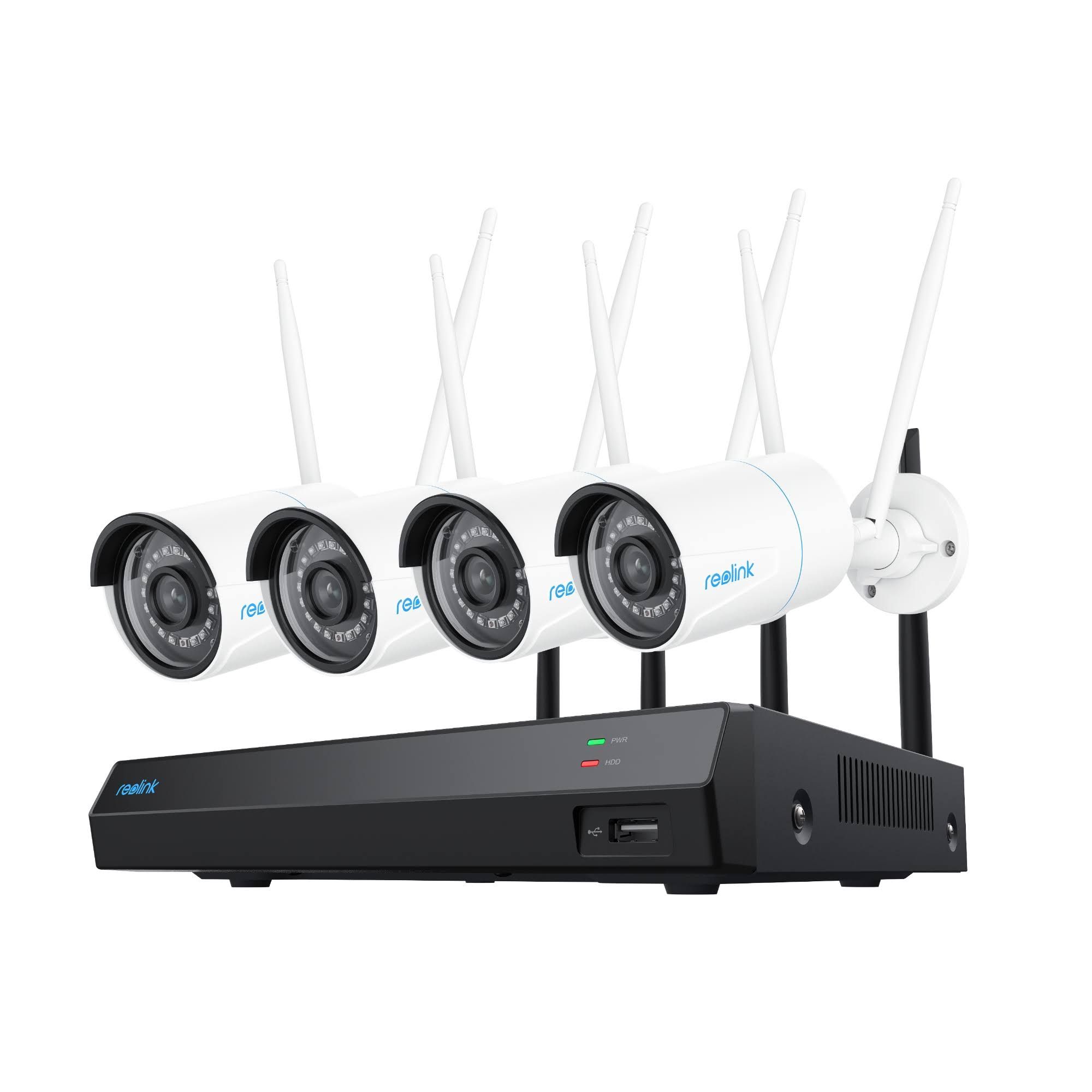 Sicherheitspaket RLK12-500WB4 mit 4 Dualband 2.4 GHz/5GHz Wi-Fi Kameras in 5MP HD