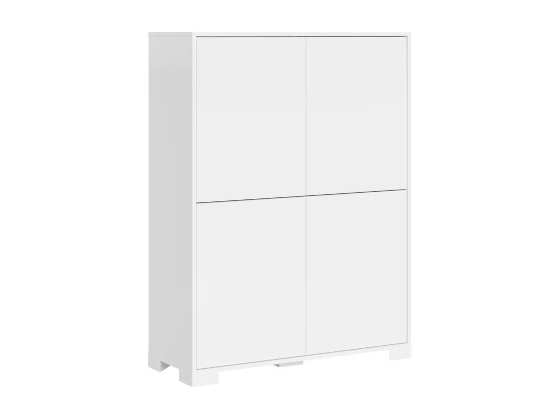 Buffet haut 4 portes 90x35x120 cm Lumina blanc brillant