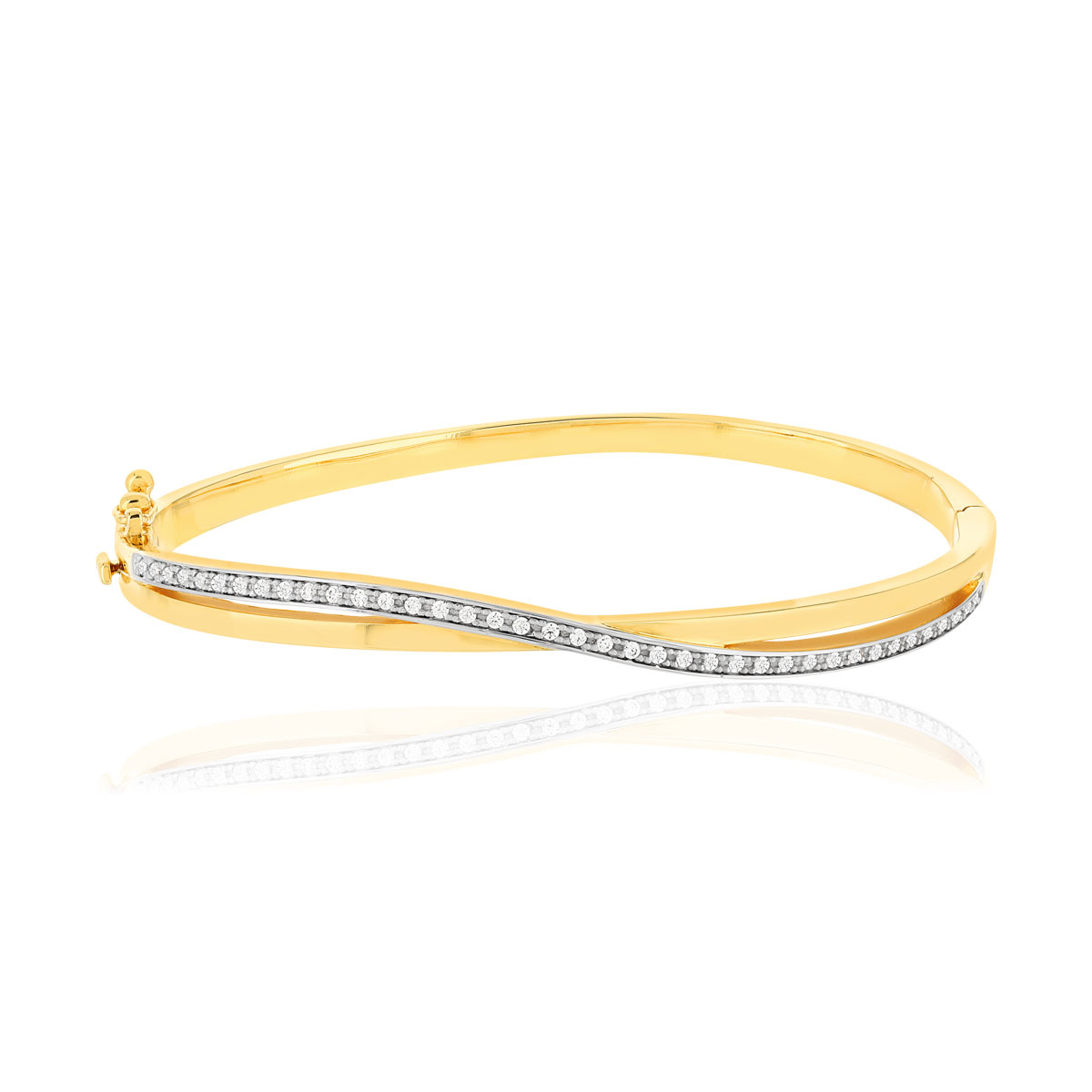 Bracelet plaque or 2 tons zirconias 60mm
