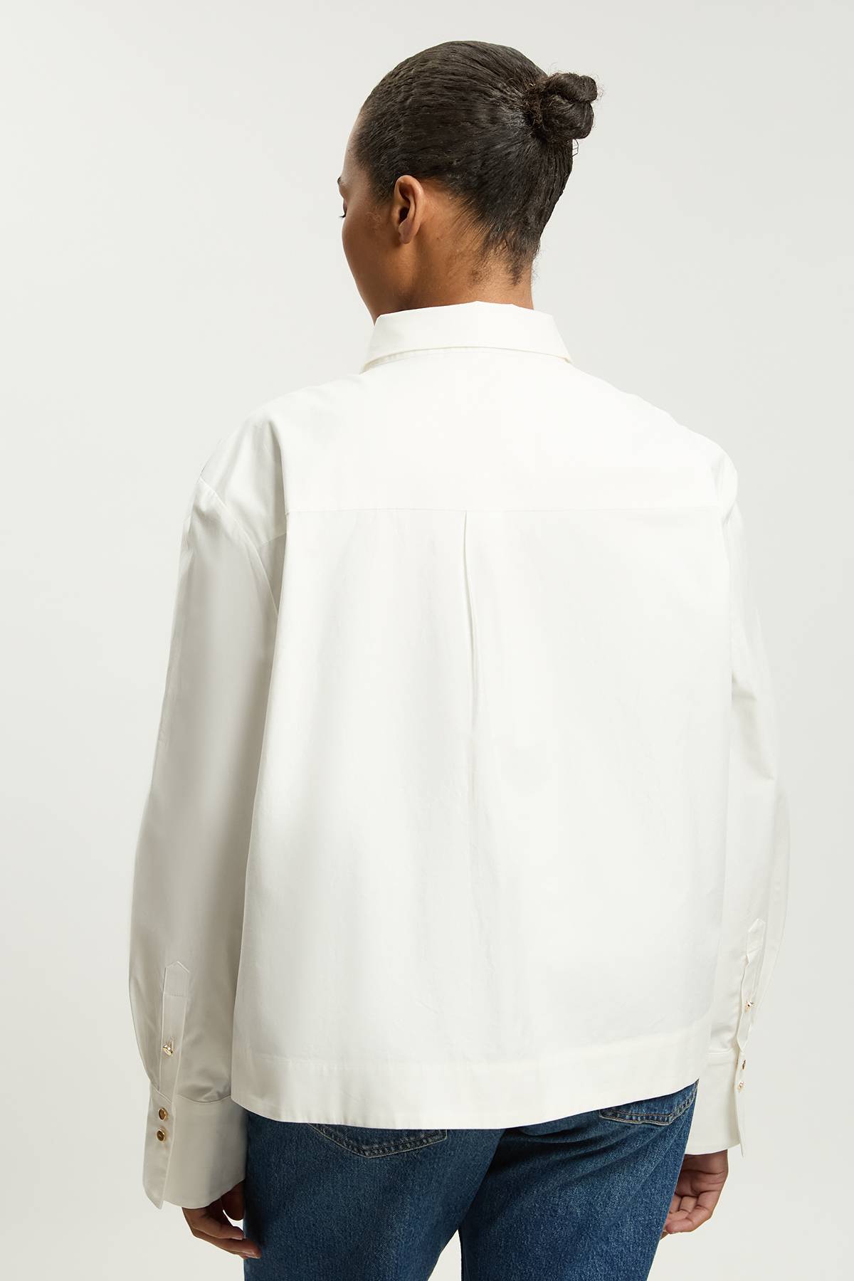 KarenMillen Chemise En Popeline De Coton Avec Broderie Ajourée Grande Taille