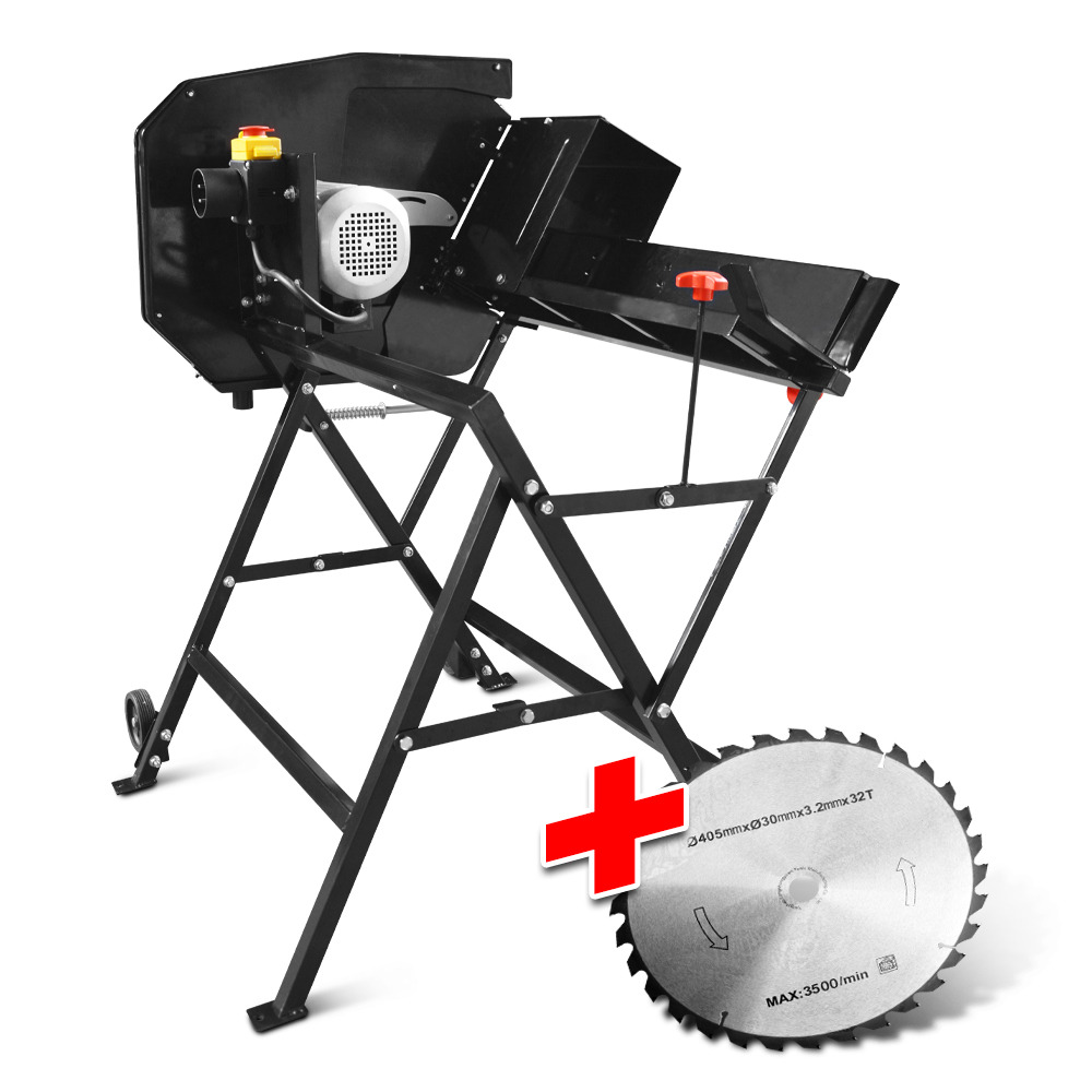 Scie à buches électrique 2200 w avec 2 lames