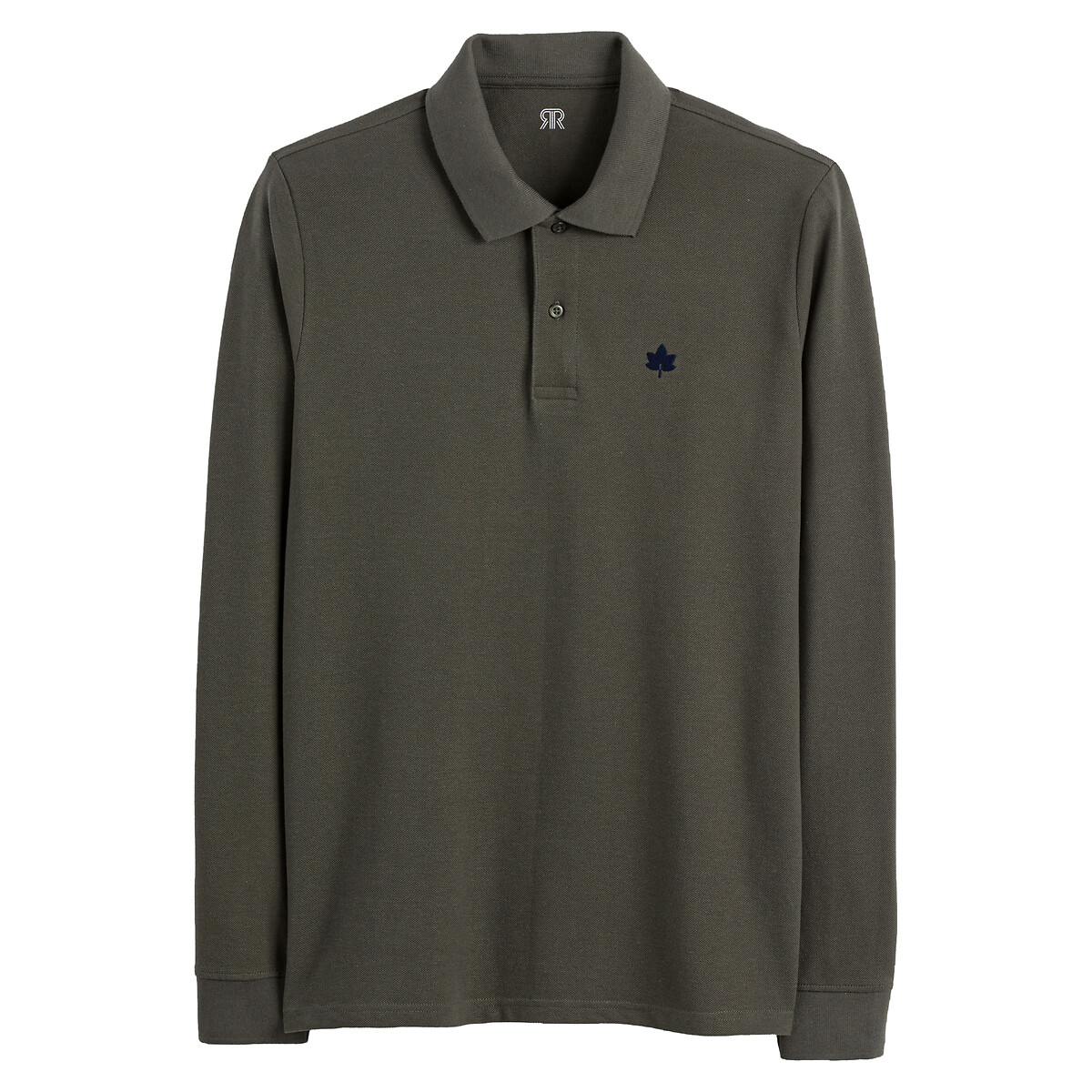 COLEÇÕES LA REDOUTE<br>Camisa polo de manga comprida em puro algodão orgânico