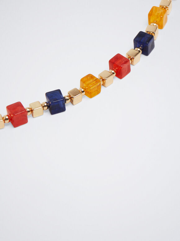 Pulseira ajustável com resina - Multicolorida