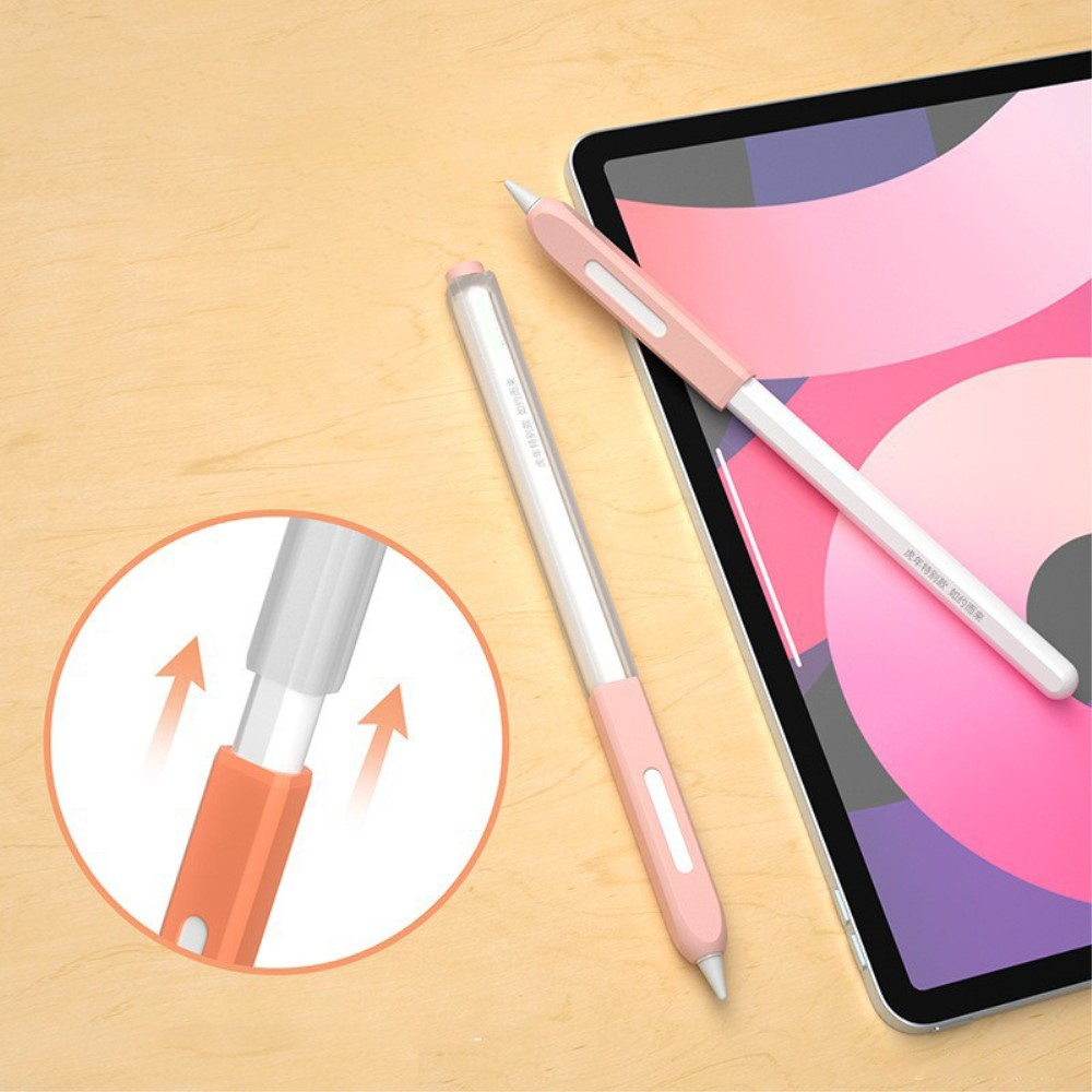 Apple Pencil (2. Generation / Pro) Silikon Schutzhülle - Orange / Transparent