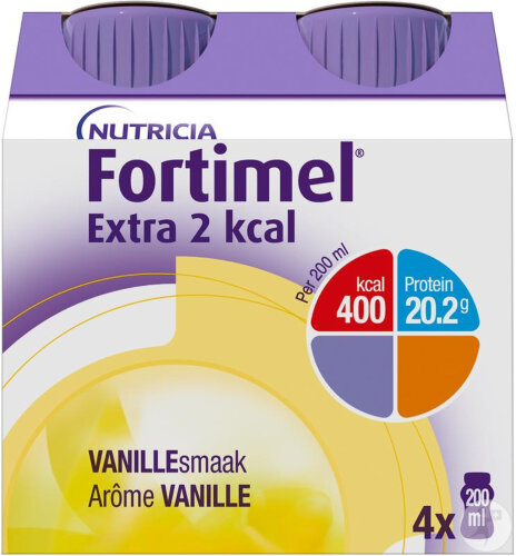 Fortimel Protein 2kcal Saveur Vanille Complément Nutritionnel Dénutrition Bouteilles 4x200ml