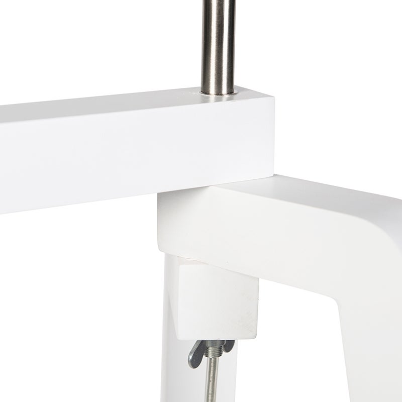 QAZQA - Moderne vloerlamp | Staande lamp | Vloerlamp | Lamp | Lamp, Wit, zonder kap - Puros | Woonkamer | Slaapkamer - Houten, Langwerpig - LED-compatibel, E27