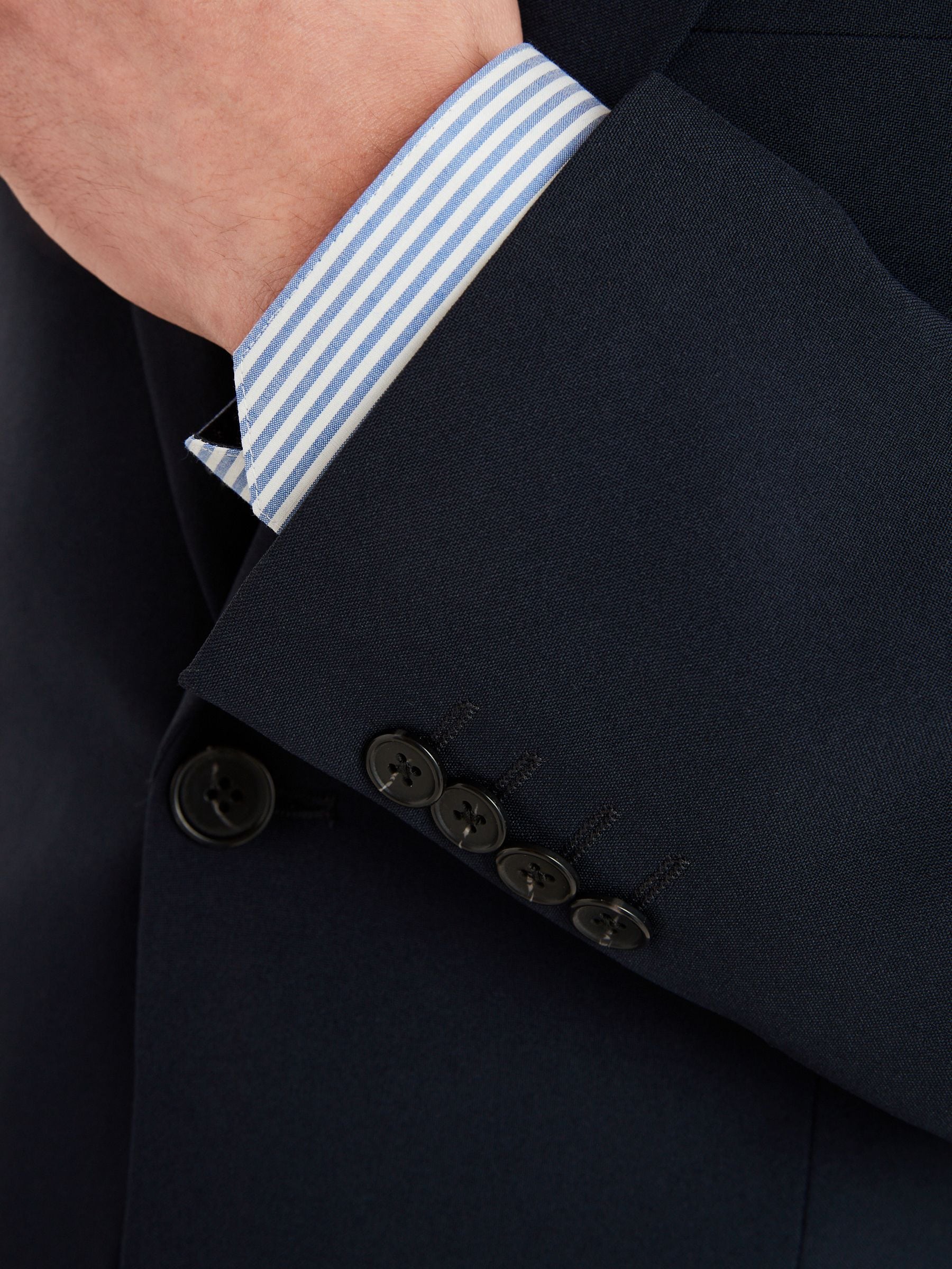 Donkerblauw - Normale Pasvorm - Must-have kostuum: colbert