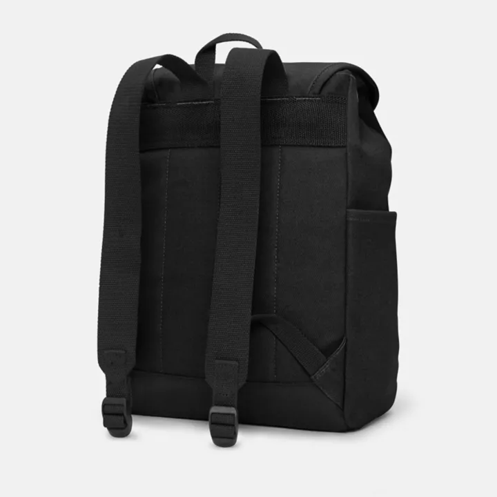 Sac à dos en toile et cuir pour femme en noir