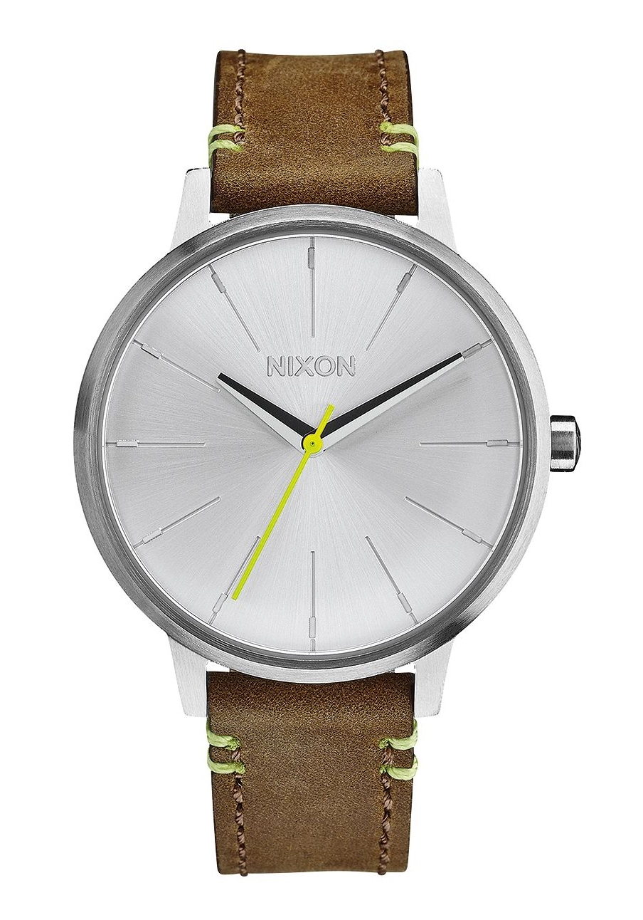 Nixon The Kensington Leather Brown / Lime Damenuhr A1082290