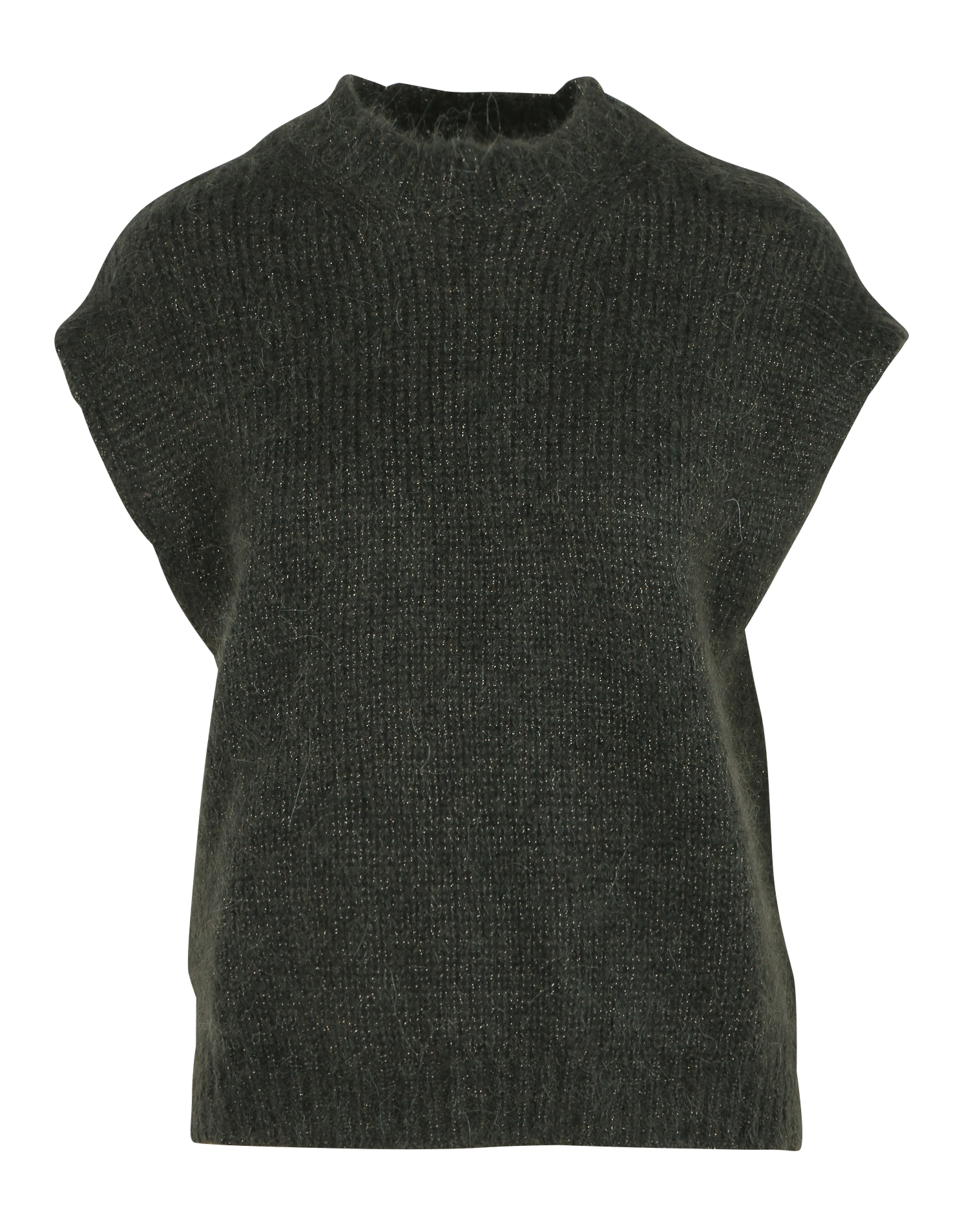 MAORI - Pull droit col rond en alpaga mélangé | Vert